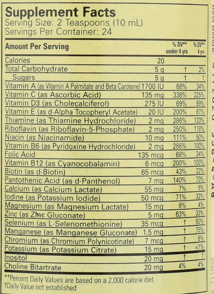 Kids Liquid Multivitamin and Mineral Supplement - All-Natural, Gluten-Free, Non-GMO, Natural Orange & Mango Flavor - 8 oz Bottle (Pack of 2)