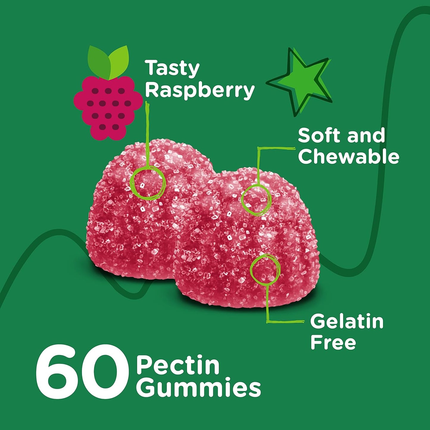 Kids Magnesium Citrate Gummies - Promotes Sleep Aid, Calmness, Muscle Relaxation - Vegetarian, Gelatin-Free, Gluten-Free, GMO-Free - Raspberry Flavored Chewable Gummy