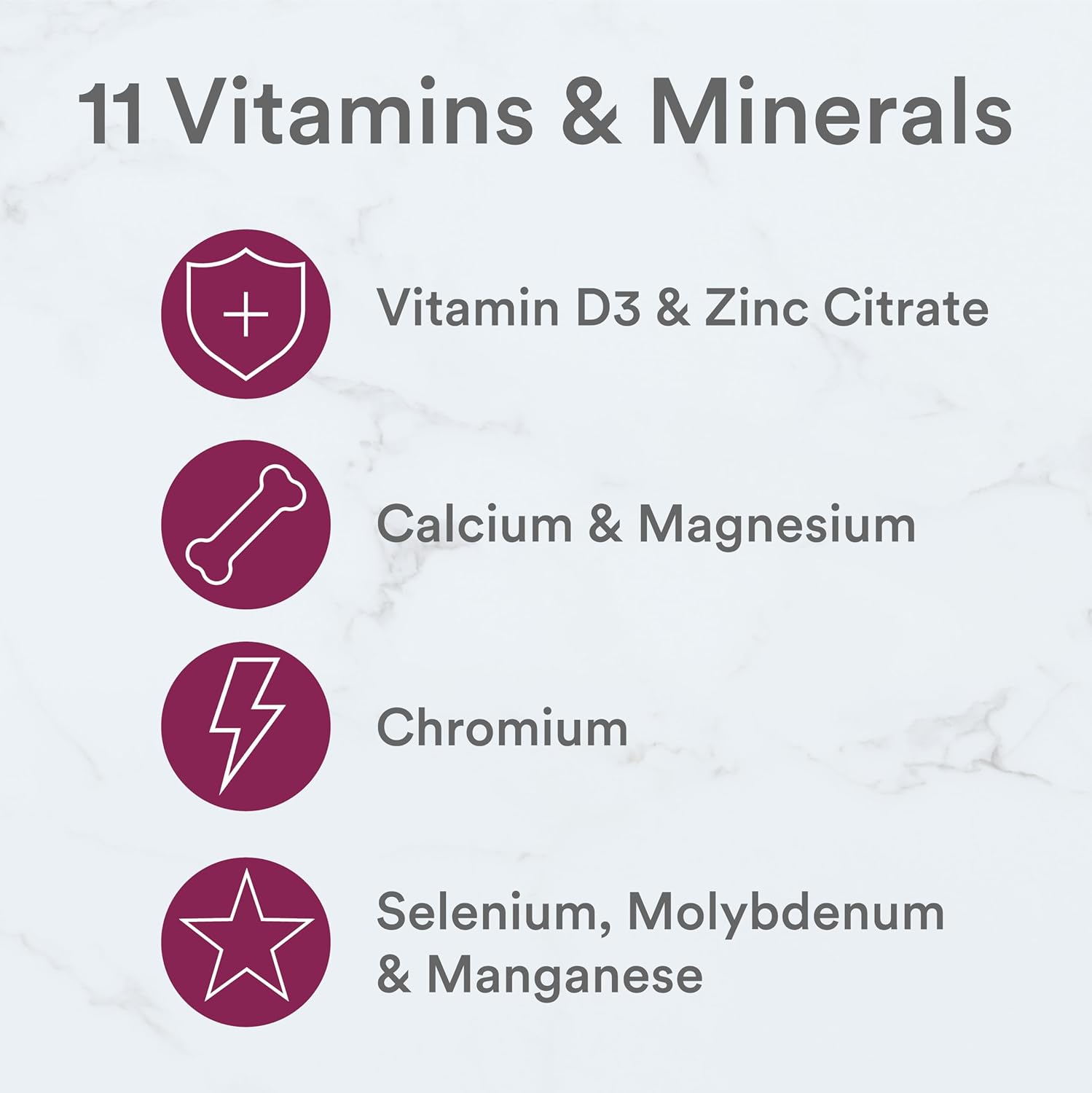 Kids Mineral Chews: Immune Support Supplement with Magnesium, Calcium, Vitamin D3, C, K2, Zinc & Selenium - 60 Count