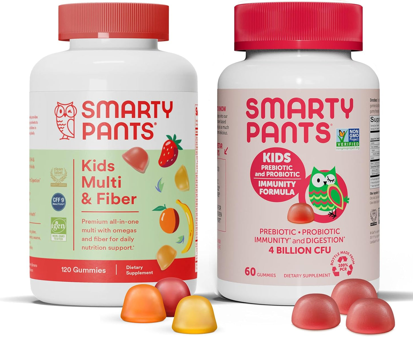 Kids Multivitamin Bundle: Fiber Gummies, Probiotic Immunity, Omega-3 Fish Oil, Vitamin D3, C, B12, B6, Digestive & Immune Support (30 Day)