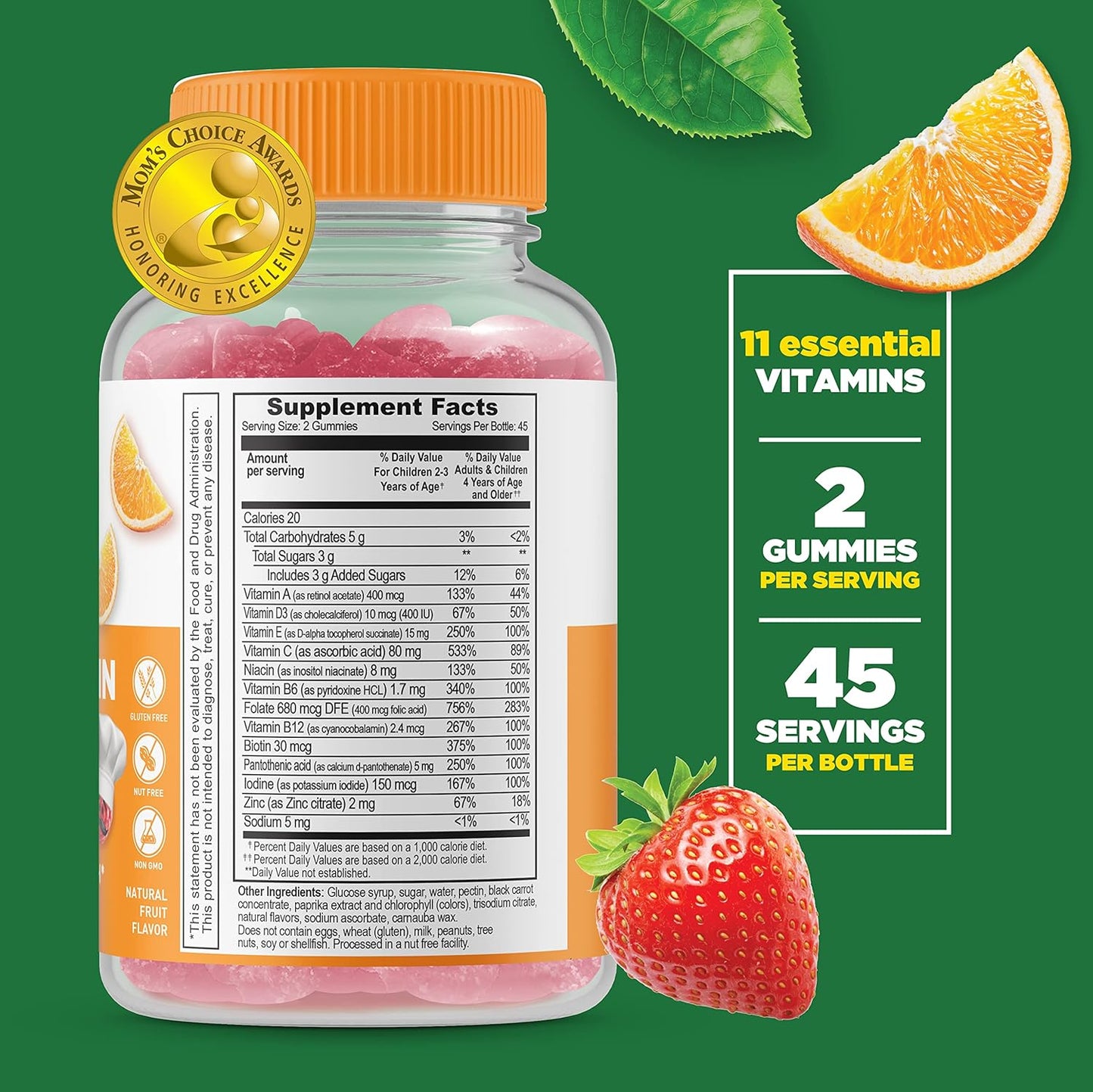 Kids Multivitamin Bundle with Iron & Vitamin C Gummies - Tasty & Healthy Supplement for Children, Gluten-Free & GMO-Free
