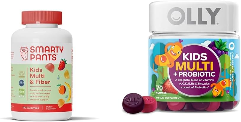 Kids Multivitamin Gummies with Omega 3 Fish Oil and Fiber Supplement - OLLY Kids Multivitamin Gummy with Probiotics for Digestive and Immune Support