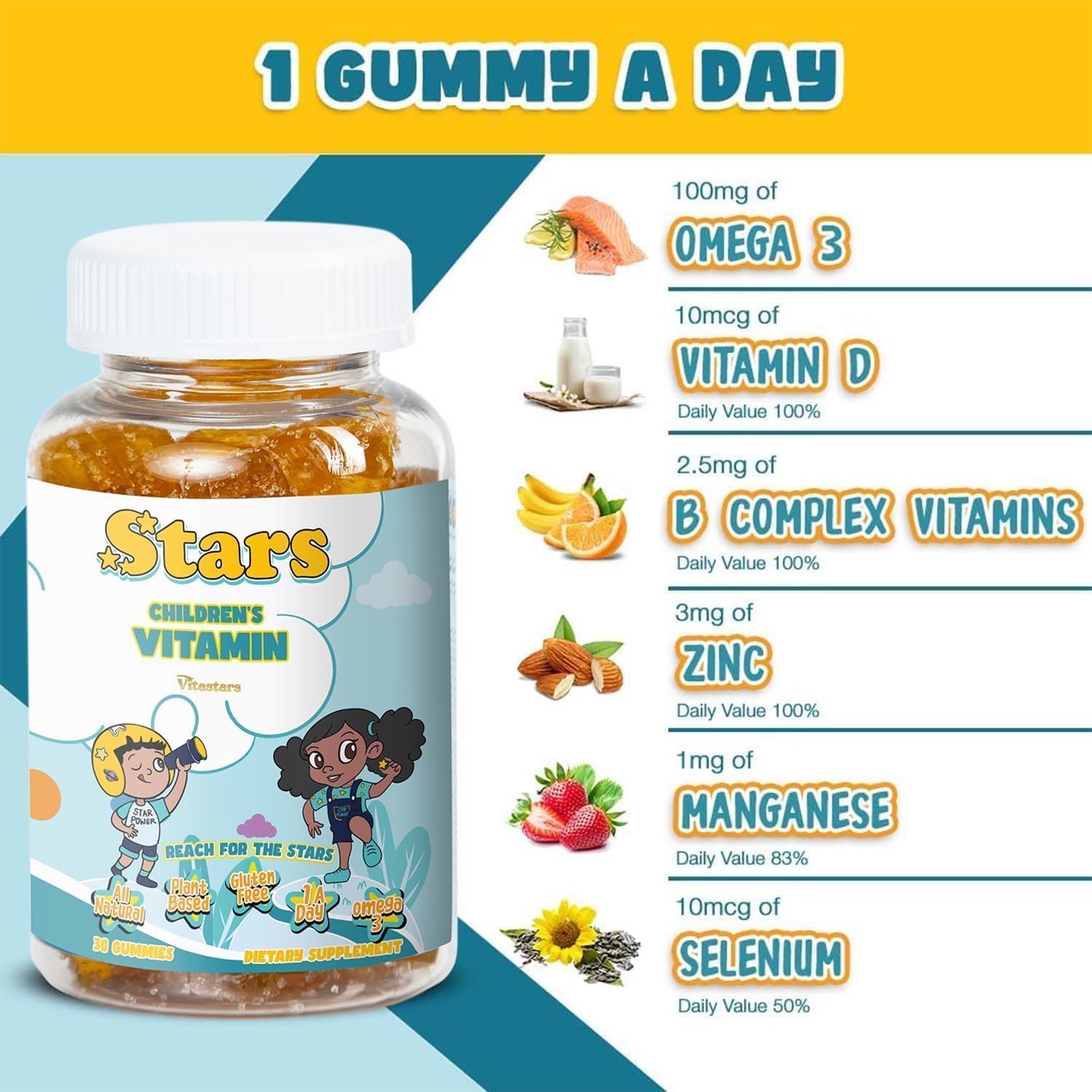 Kids Multivitamin & Immune Support Bundle - Vitamin Gummies with Elderberry, Vitamin C & Zinc