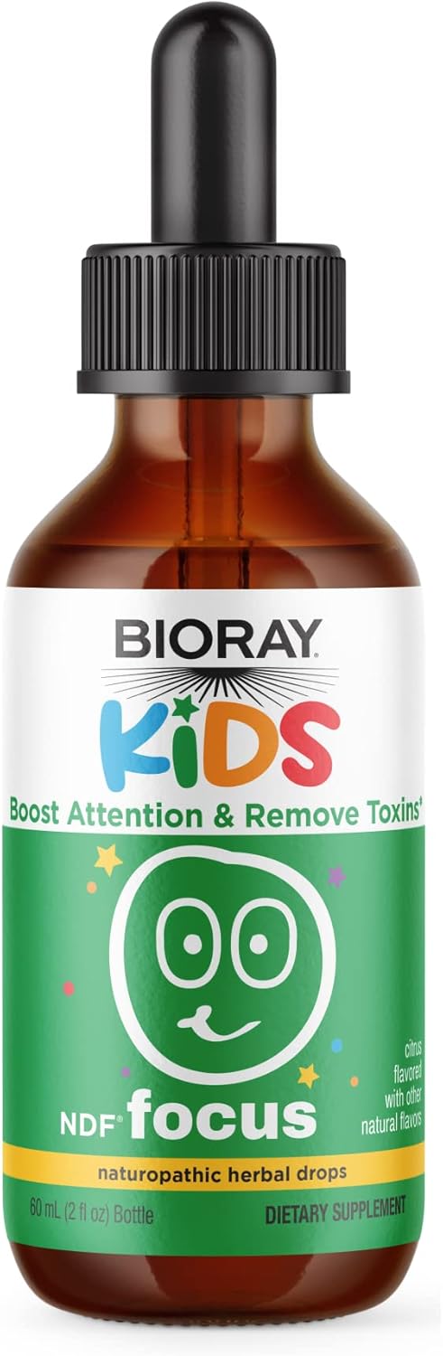 Kids NDF Focus Citrus 2 fl oz - Cognitive Function Support, Enhanced Clarity & Steady Energy - Non-GMO, Vegetarian, Gluten Free - 1-2 Month Supply