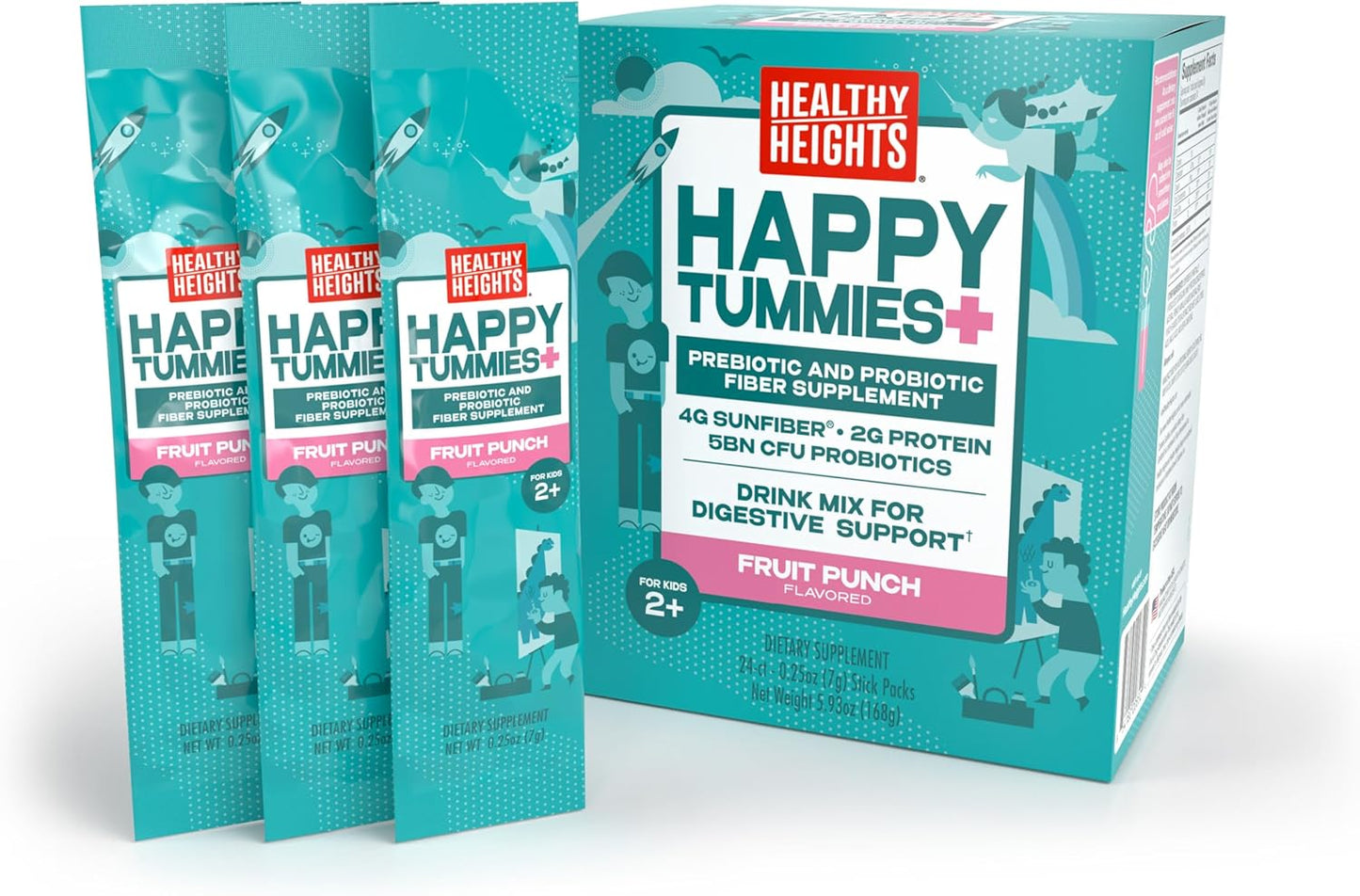 Kids Prebiotic and Probiotic Fiber Supplement for Healthy Tummies - Ages 2+