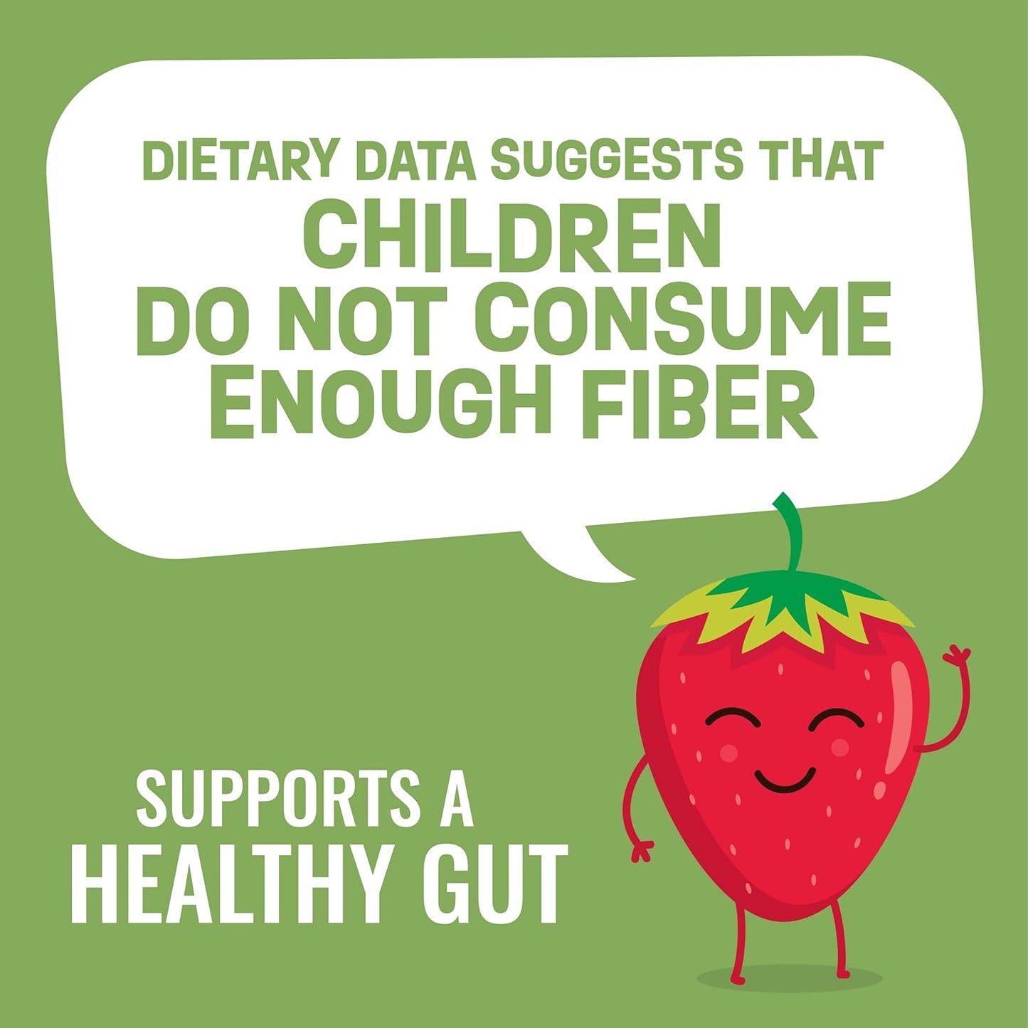 Kids Prebiotic Fiber Gummies - Plant Based Digestive Health Supplements with Vitamins - Gluten Free & Non-GMO - 60 Count
