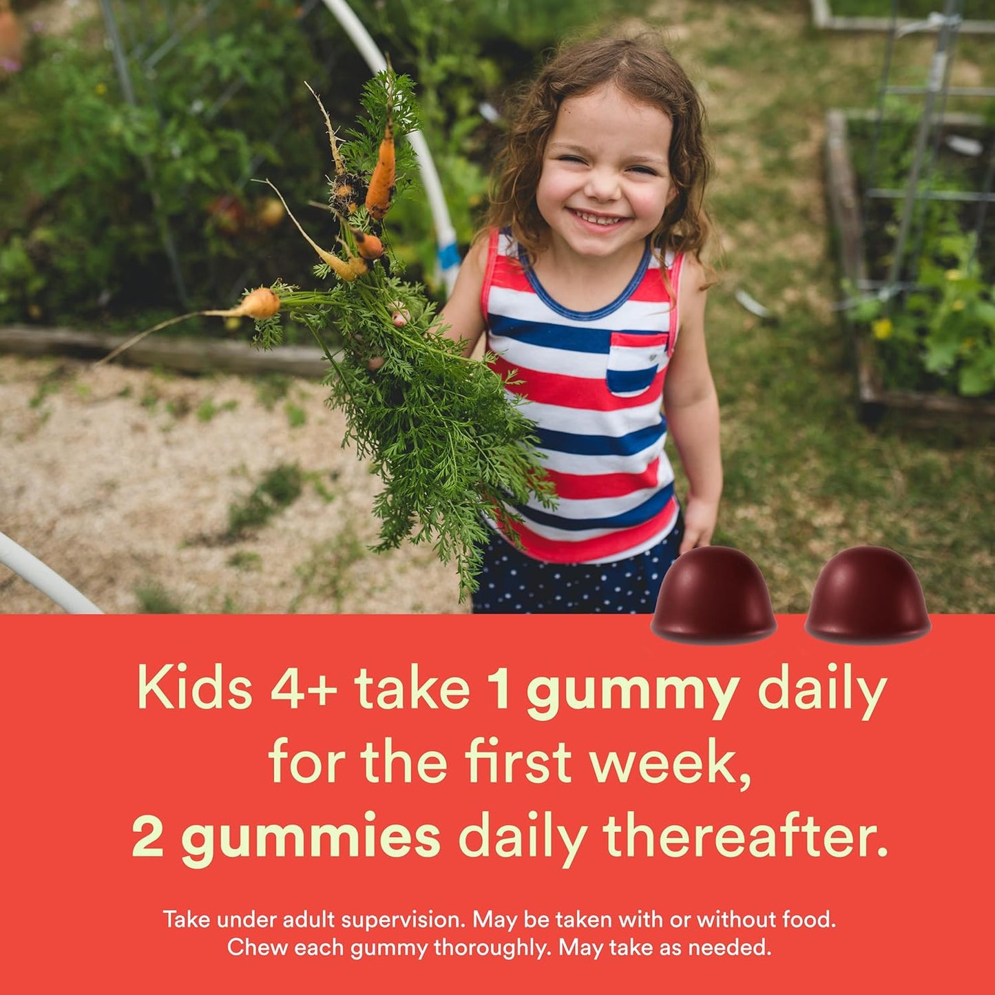 Kids Prebiotic Fiber Gummy Supplement with Organic Green Veggies - 60 Count