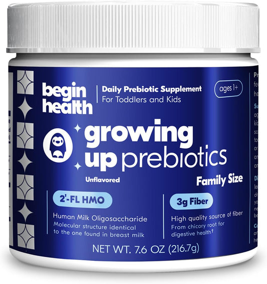 Kids Prebiotic Soluble Powder Supplement 56-Pack | Stool Softeners for Digestive Health | Mix with Daily Beverages - Unflavored