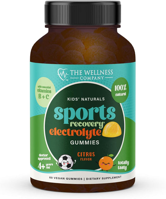 Kids Sports Recovery Gummy Supplement | 60 Gummies - 1 Month Supply | Natural Electrolyte Booster with Vitamins and Minerals for Hydration and Replenishment
