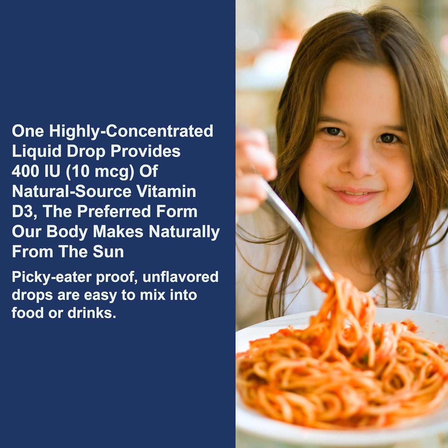 Kid's Super Daily D3 Vitamin Drops - 400 IU per Drop for Heart & Immune Health, Vegetarian Liquid Formula, Unflavored - 1 Year Supply