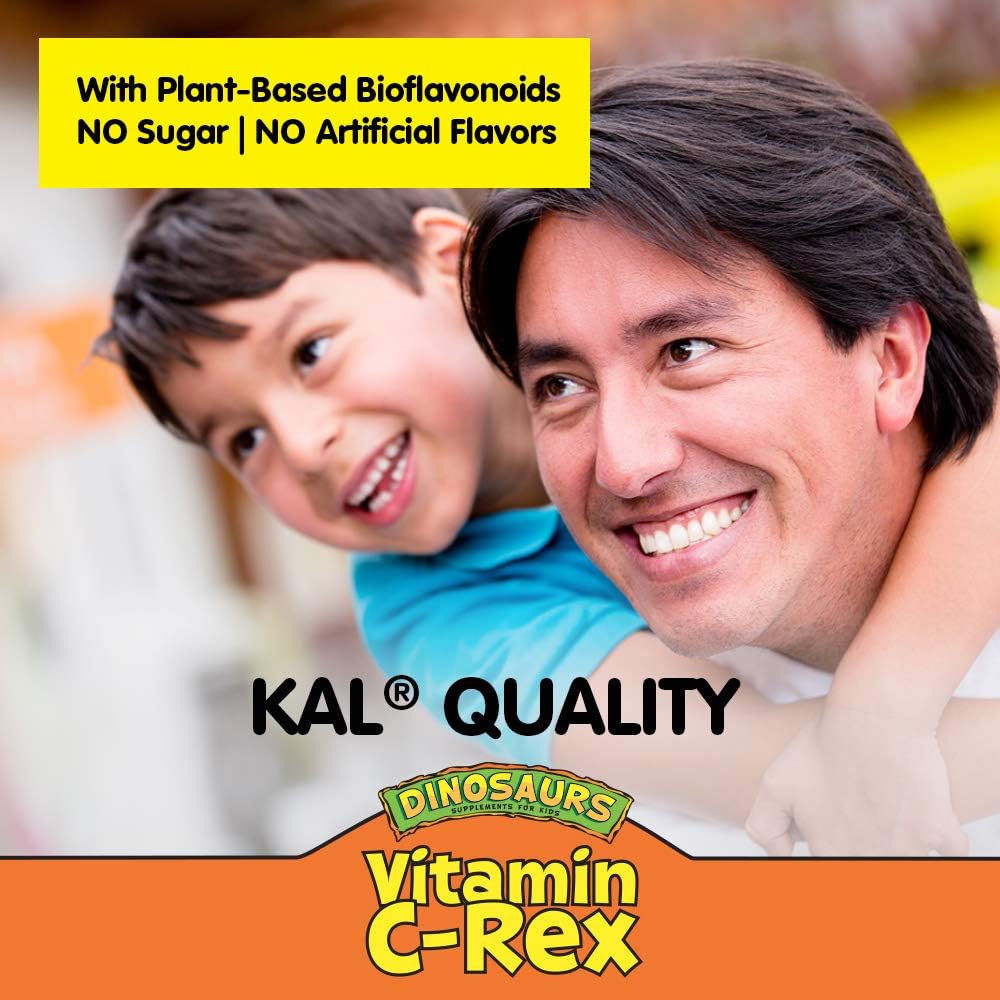 Kids Vitamin C Chewable Tablets with Bioflavonoids for Immune Support - 100 Tasty Orange Chews, Fructose Free