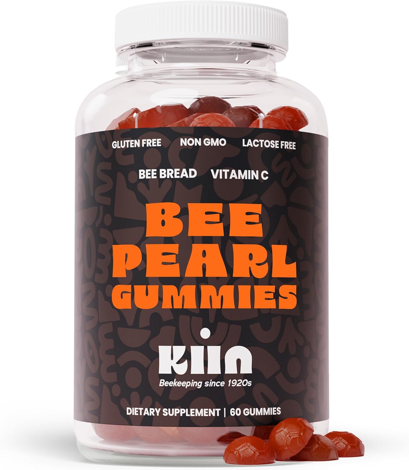 Kiin Bee Bread Gummies: Natural Multivitamin with Fermented Pollen & Honey for Energy, Metabolism, Sleep, and Immunity - Rich in Vitamins and Antioxidants
