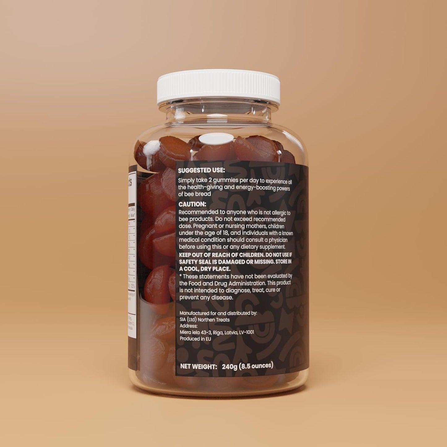 Kiin Bee Bread Gummies: Natural Multivitamin with Fermented Pollen & Honey for Energy, Metabolism, Sleep, and Immunity - Rich in Vitamins and Antioxidants