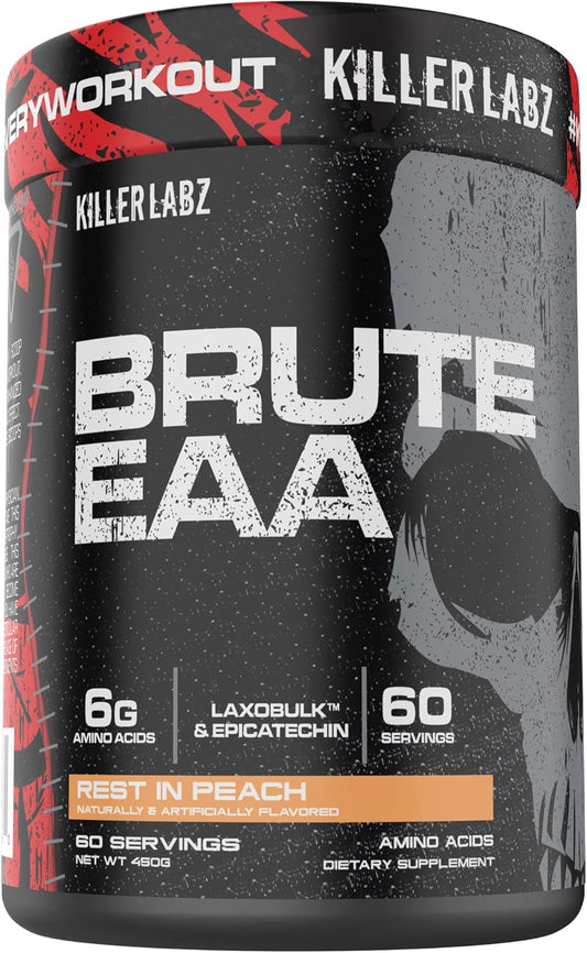 KILLER LABZ Brute EAA BCAA Supplement | 6g Amino Acids for Recovery & Lean Muscle Growth 60 Servings