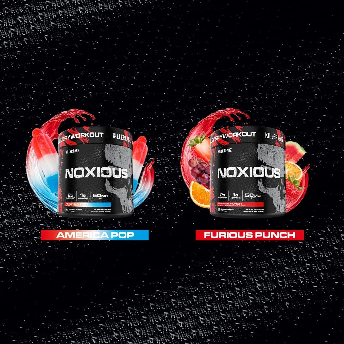 KILLER LABZ Noxious Extreme Nitric Oxide Booster Powder - Enhance Endurance and Muscle Growth - 30 Servings