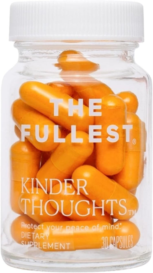 Kinder Thoughts Saffron Capsules - Mood, Energy, Focus Boost - 1-Month Supply - Gluten-Free, Vegan - Saffron, Turmeric, Curcumin - 30 Capsules