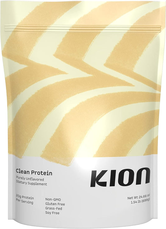 Kion Clean Protein Powder - 30 Servings, Unflavored for Nutritious Shakes & Smoothies