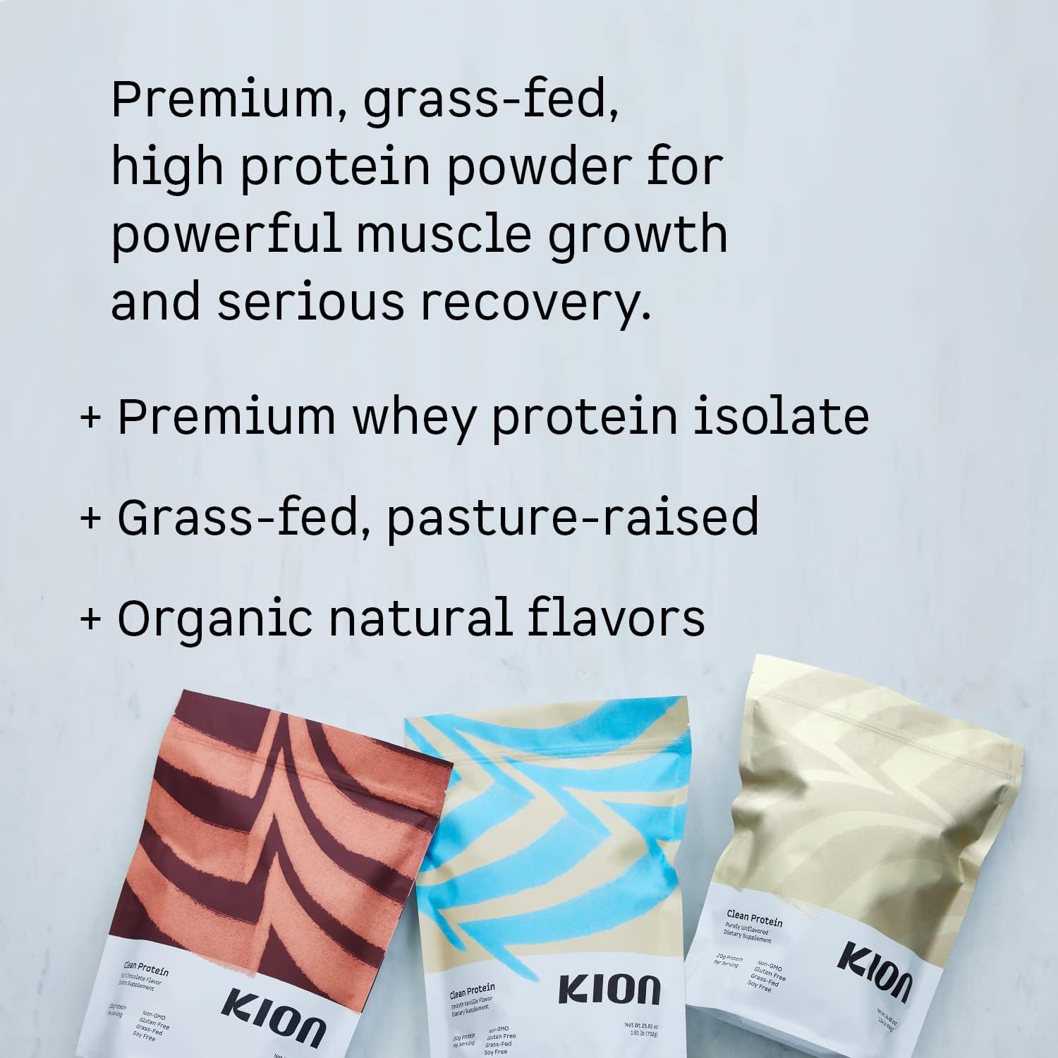 Kion Clean Protein Powder - 30 Servings, Unflavored for Nutritious Shakes & Smoothies