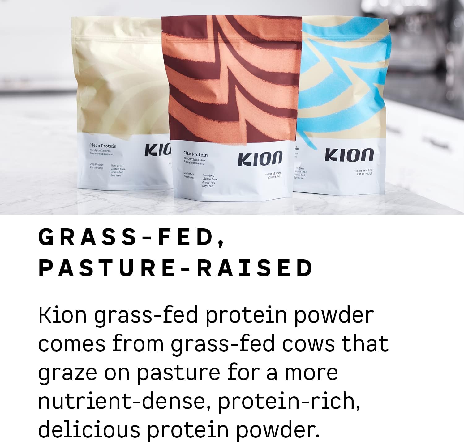 Kion Clean Protein Powder - 30 Servings, Unflavored for Nutritious Shakes & Smoothies