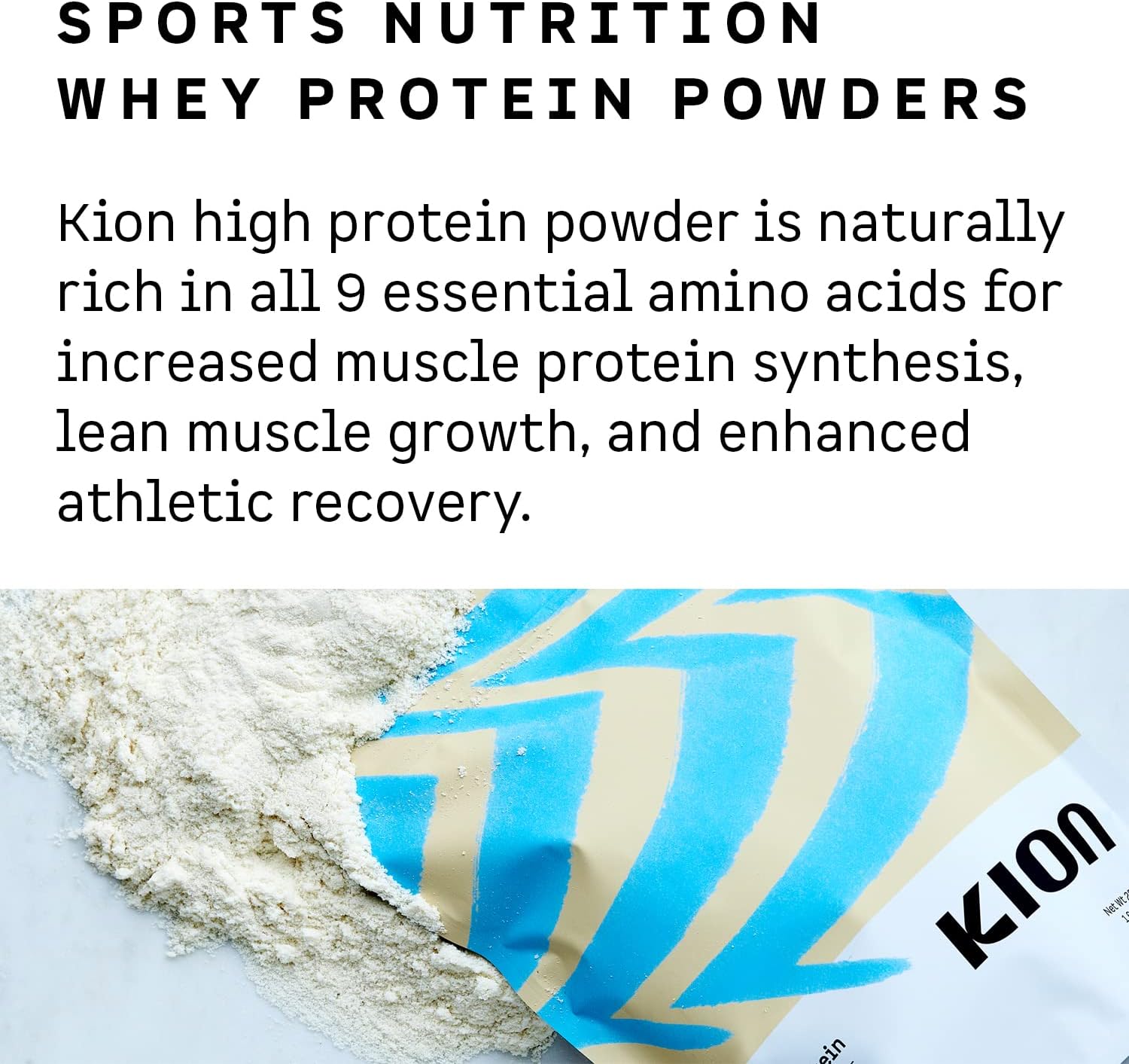 Kion Clean Protein Powder - 30 Servings, Unflavored for Nutritious Shakes & Smoothies