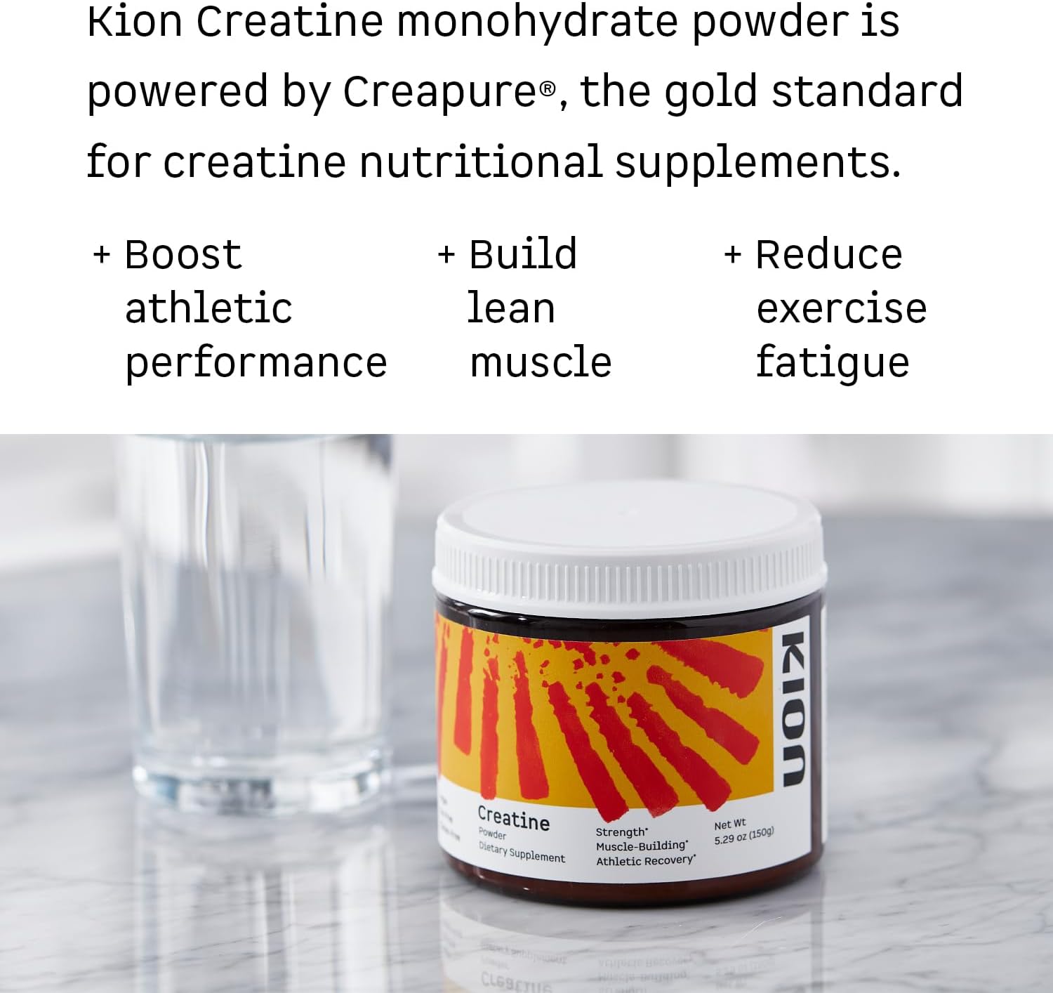 Kion Creatine Supplement for Enhanced Performance, Energy, and Strength - 30 Servings