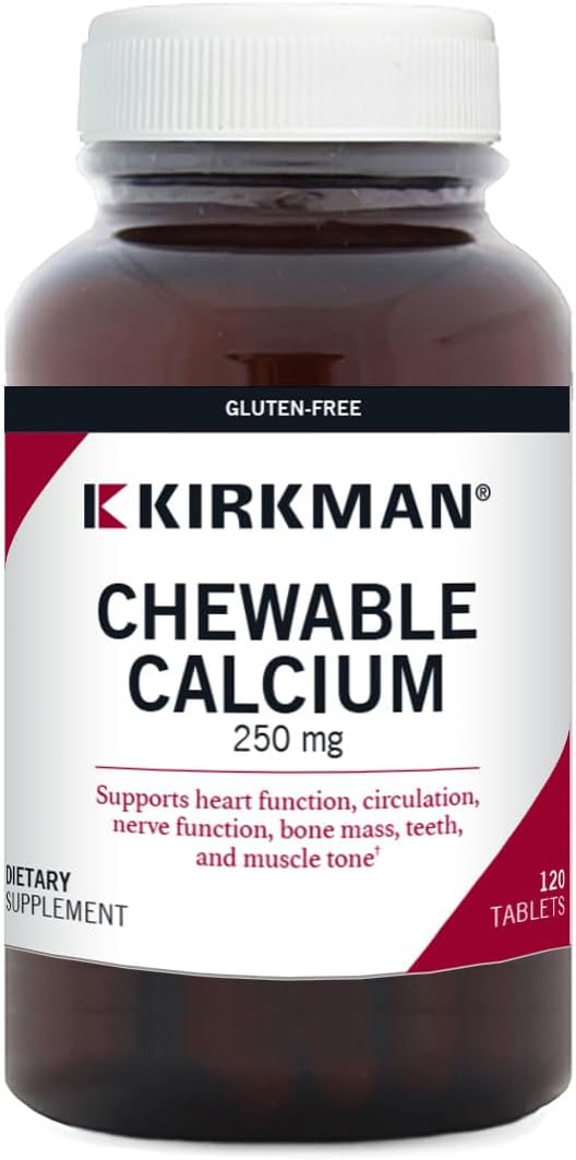 Kirkman - Calcium 250mg with Vitamin D3 Tablets - Promotes Strong Bones - Essential Minerals - Hypoallergenic Formula