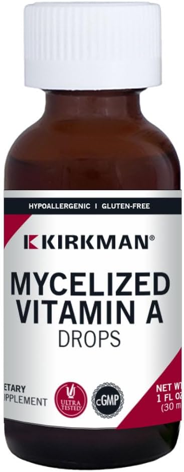Kirkman Mycelized Vitamin A Liquid 30ml - Immune Health Support - Hypoallergenic Essential Vitamin