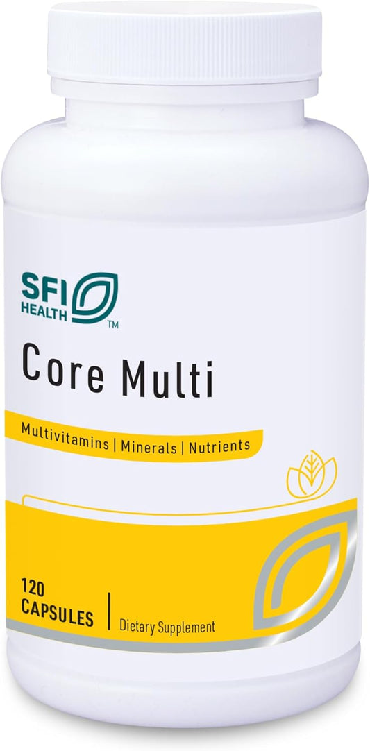 Klaire Labs Core Multi - Multimineral & Multivitamin Supplement without Iron - Chelated Minerals & Essential Vitamins for Men & Women - 120 Capsules