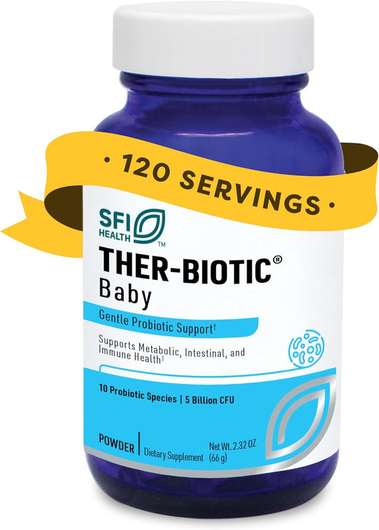 Klaire Labs SFI Health Ther-Biotic Baby - Probiotic Powder for Kids, Infants & Toddlers - Supports Microbiome & Digestive Health - 60 Servings
