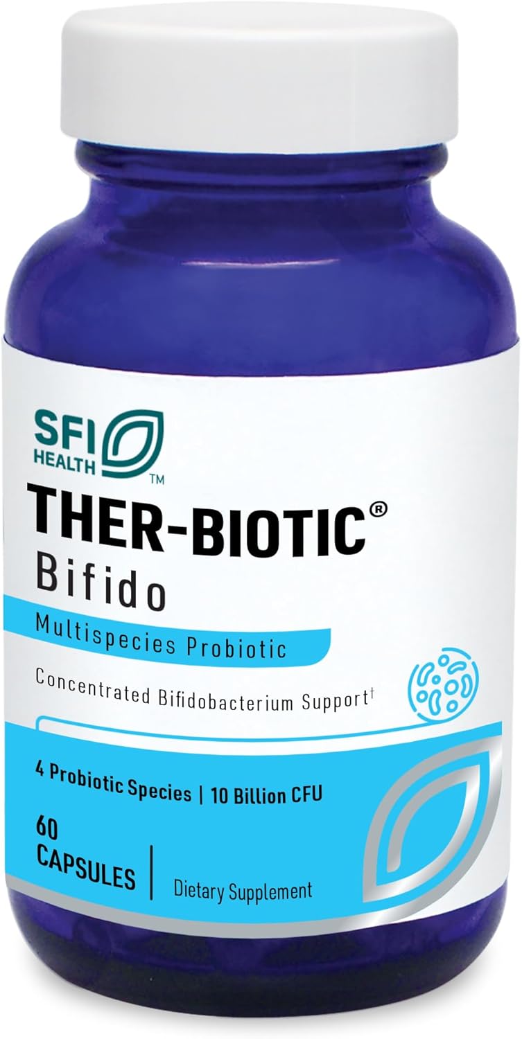 Klaire Labs Ther-Biotic Factor 4 Probiotic - 10 Billion CFU Bifidobacterium Blend - Immune & Gut Health Support - Hypoallergenic Formula - 60 Capsules