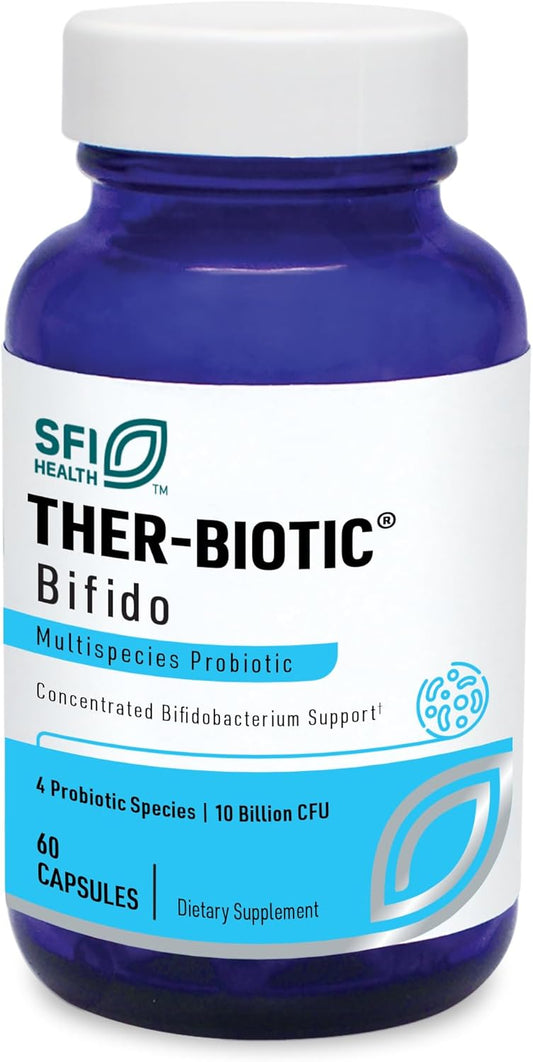 Klaire Labs Ther-Biotic Factor 4 Probiotic - 10 Billion CFU Bifidobacterium Blend - Immune & Gut Health Support - Hypoallergenic Formula - 60 Capsules