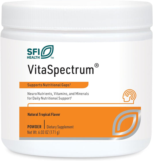 Klaire Labs VitaSpectrum Powder - Children's Multivitamin with 23 Essential Nutrients, Tropical Flavor, No Copper, Iron, Gluten, Casein - 171g