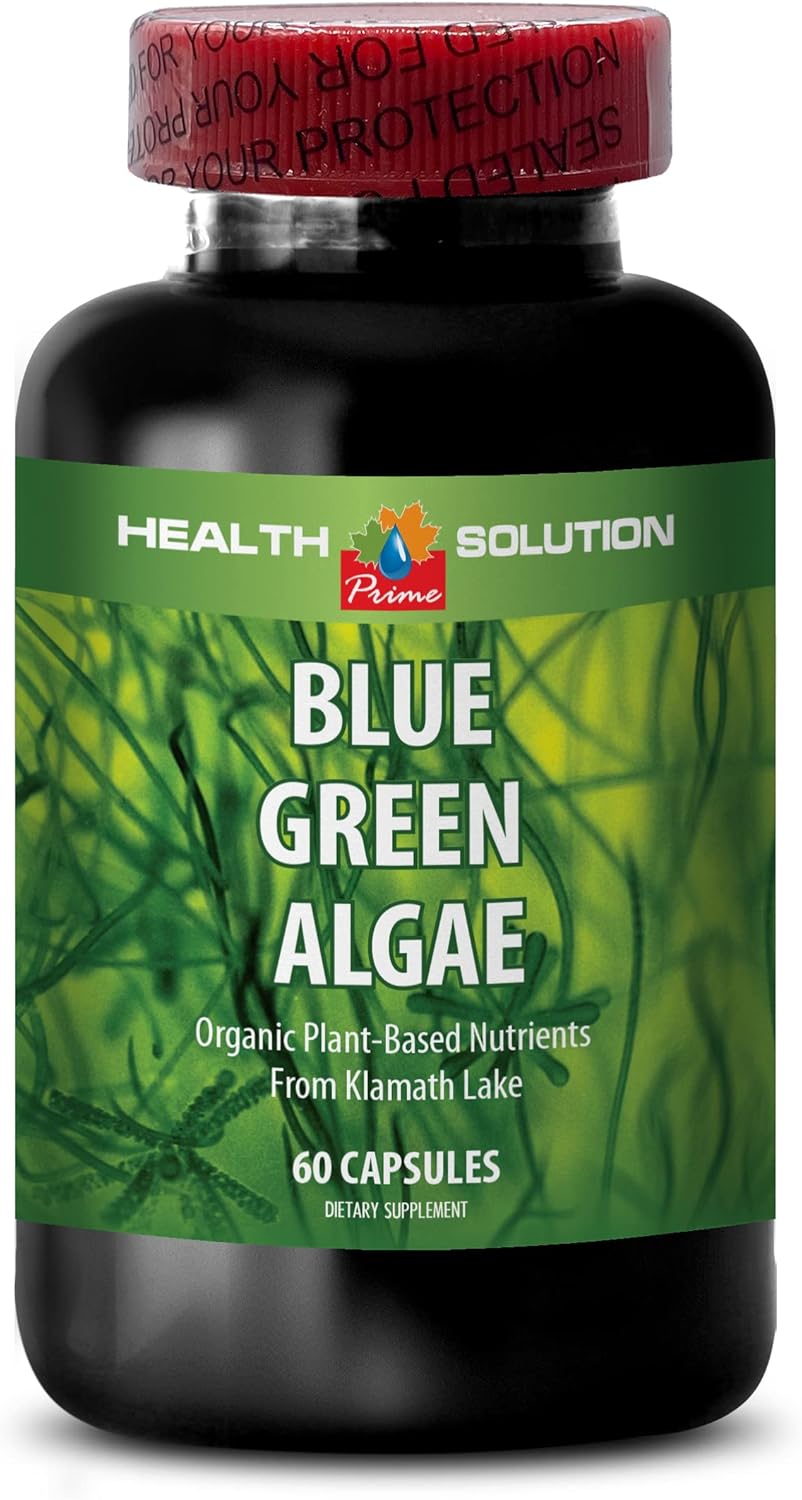 Klamath Shores Blue Green Algae Powder Capsules - Immune Support & Digestion Supplement - 60 Count