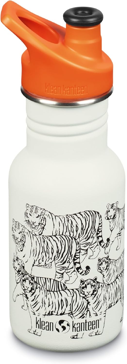 Klean Kanteen Kids 12oz Classic Narrow Bottle with Sport Cap - BPA-Free Stainless Steel, Leak-Proof Design