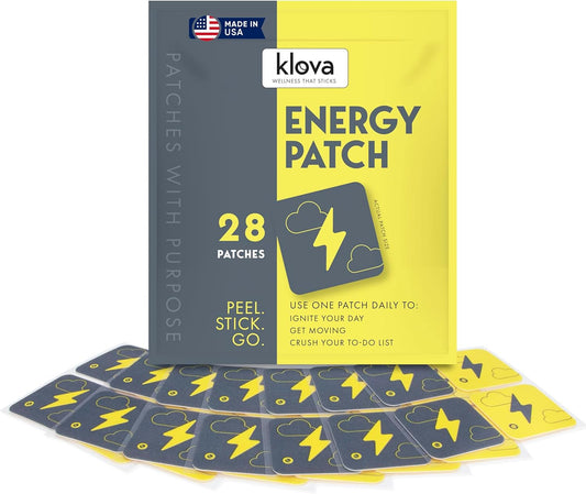 Klova Energy Patches: Caffeine, Green Tea, Peppermint, Vitamins B3 & B6 - Boost Morning Alertness