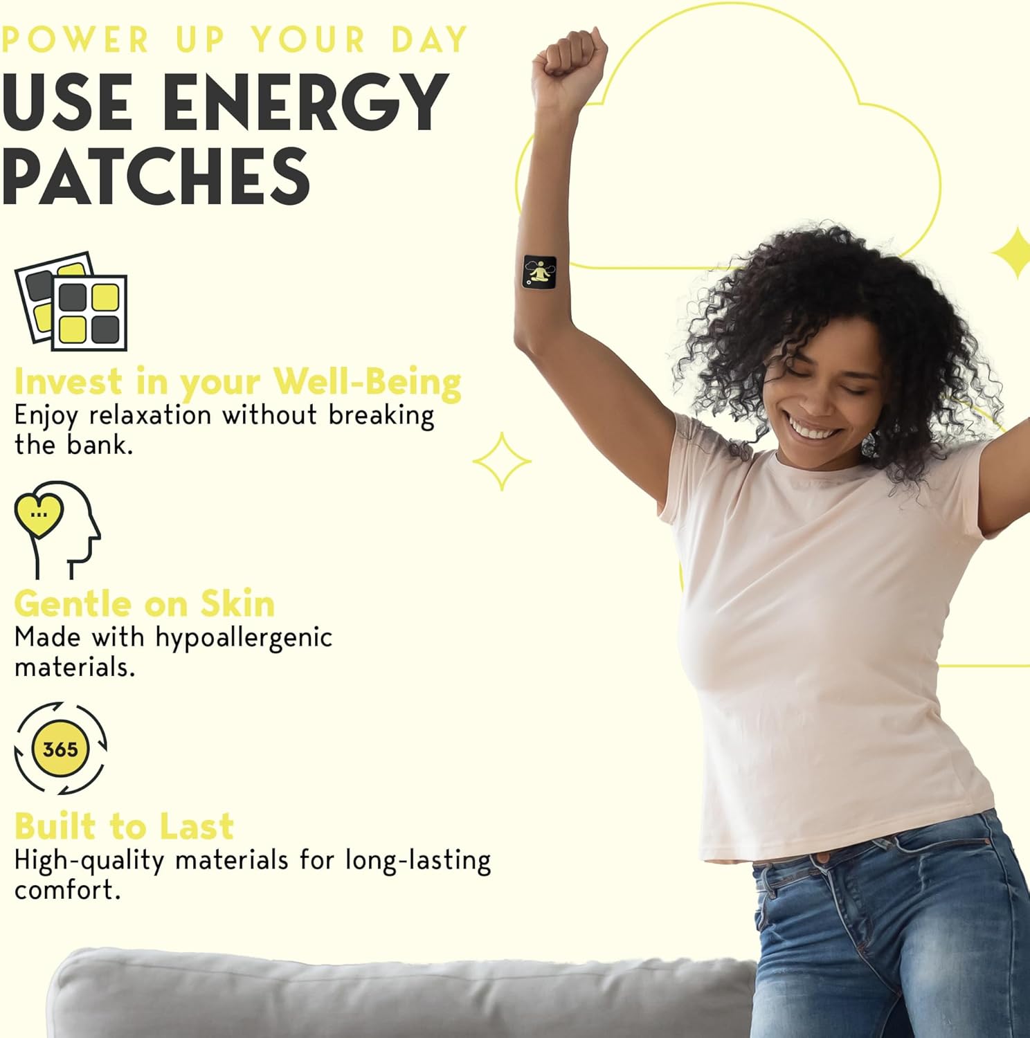 Klova Energy Patches: Caffeine, Green Tea, Peppermint, Vitamins B3 & B6 - Boost Morning Alertness