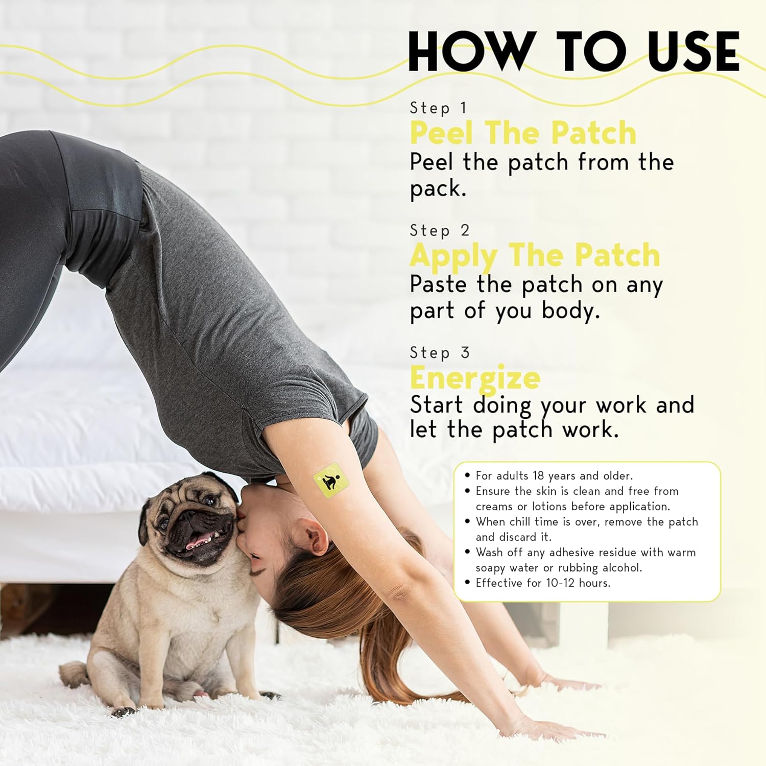 Klova Energy Patches: Caffeine, Green Tea, Peppermint, Vitamins B3 & B6 - Boost Morning Alertness