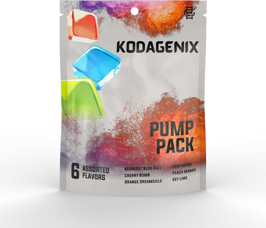 Kodagenix PreWorkout Gummies Variety Pack - 6 Flavors, 5g per Serving - Creatine, Citrulline, Arginine, Agmatine, Huperzine - Energy Boost for Bodybuilders and Athletes