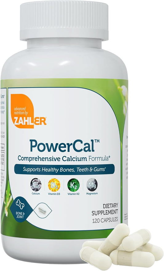 Kosher Calcium D3 K2 Magnesium Supplement for Teeth, Gums & Bone Strength - 120 Capsules