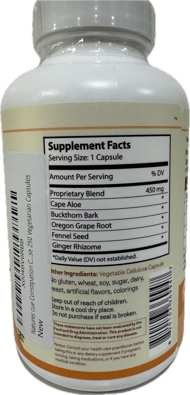 Kosher Colon Cleanser for Occasional Constipation Relief - 250 Vegetarian Capsules