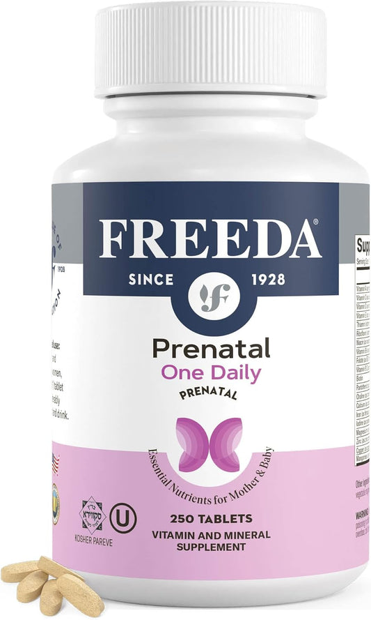 Kosher Prenatal Vitamins with Iron, Folic Acid, Choline, and Vitamin D - One Daily Multivitamin for Pregnant & Lactating Women - 250 Count