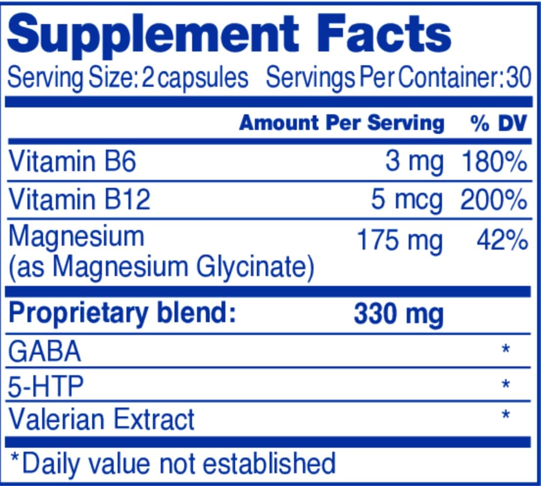 K*PAX KPAX Calm Magnesium Glycinate Supplement with GABA and Valerian Extract for Balanced Mood - 60 Tablets