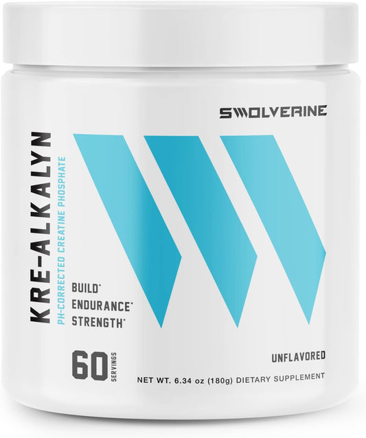 Kre-Alkalyn Creatine Monohydrate: Boost Strength, Muscle, Performance - Unflavored (60 Servings)