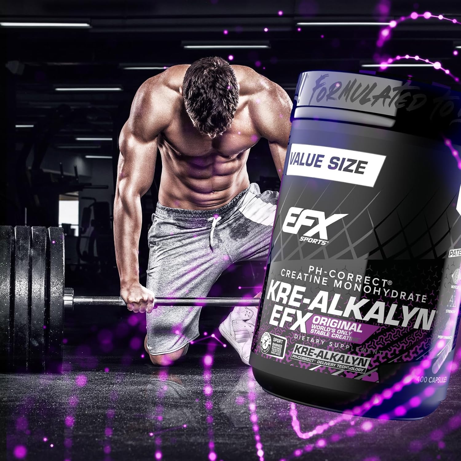 Kre-Alkalyn EFX Creatine Monohydrate Pills - pH Balanced Supplement for Strength & Muscle Growth - 400 Capsules, 200 Servings