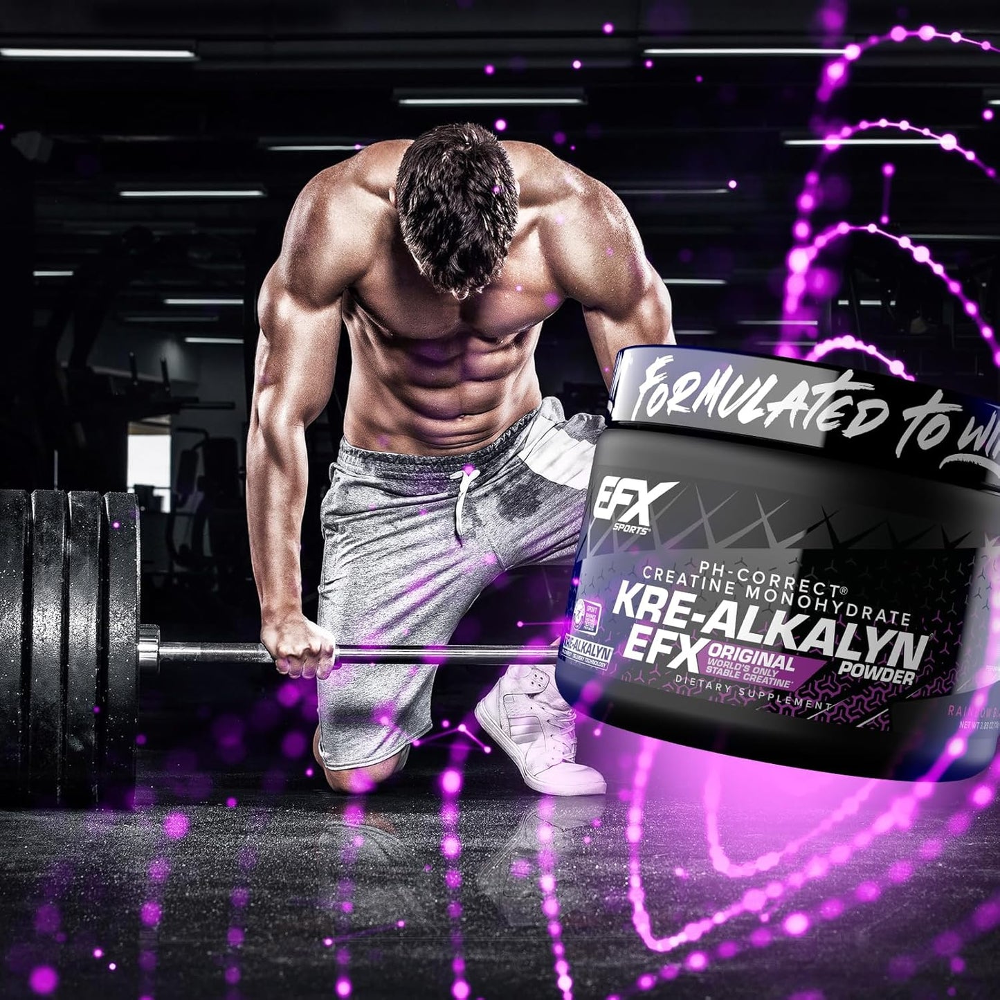 Kre-Alkalyn EFX Powder - pH Correct Creatine Monohydrate Supplement for Strength & Muscle Growth - 55 Servings, Rainbow Blast Flavor