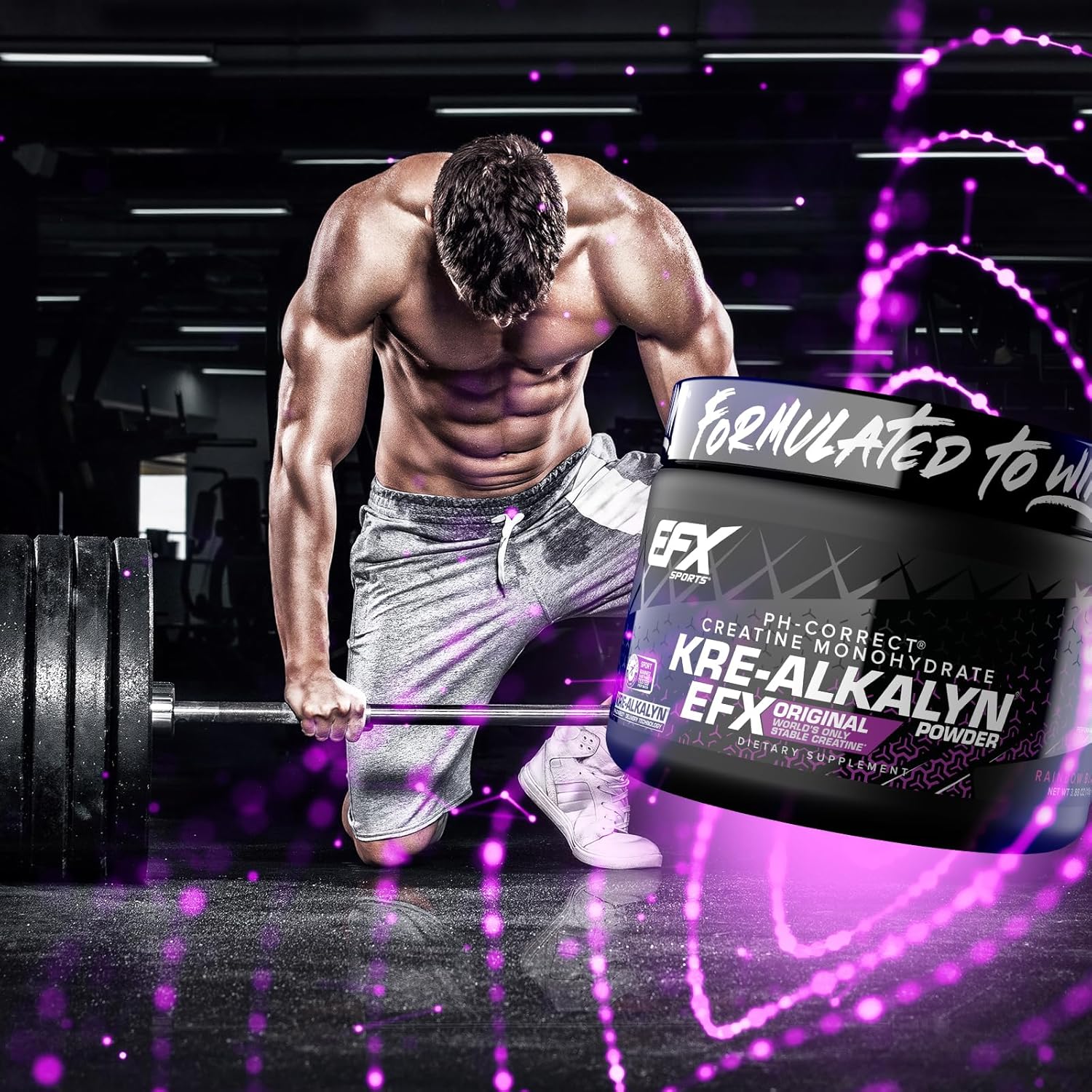 Kre-Alkalyn EFX Powder - pH Correct Creatine Monohydrate Supplement for Strength & Muscle Growth - 55 Servings, Rainbow Blast Flavor