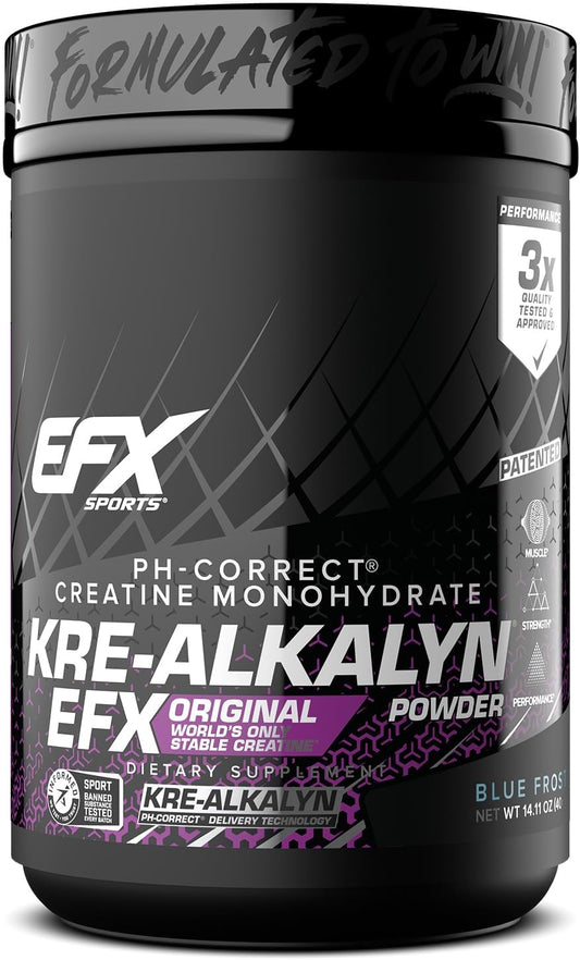 Kre-Alkalyn EFX Powder: pH-Correct Creatine Monohydrate for Strength & Muscle Growth - Blue Frost, 200 Servings