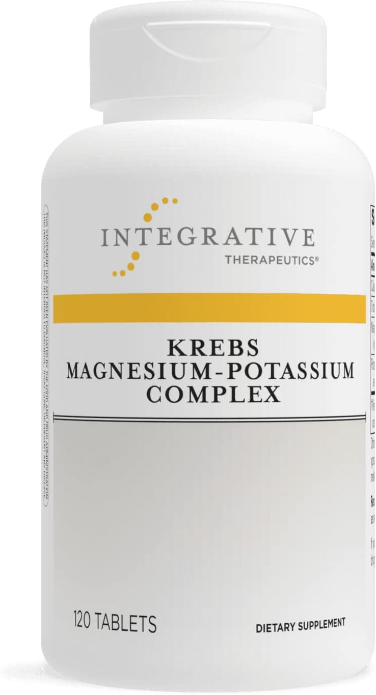 Krebs Magnesium-Potassium Complex Tablets for Heart Muscle Support - Potassium & Magnesium Citrate Malate Supplement - 120 Count
