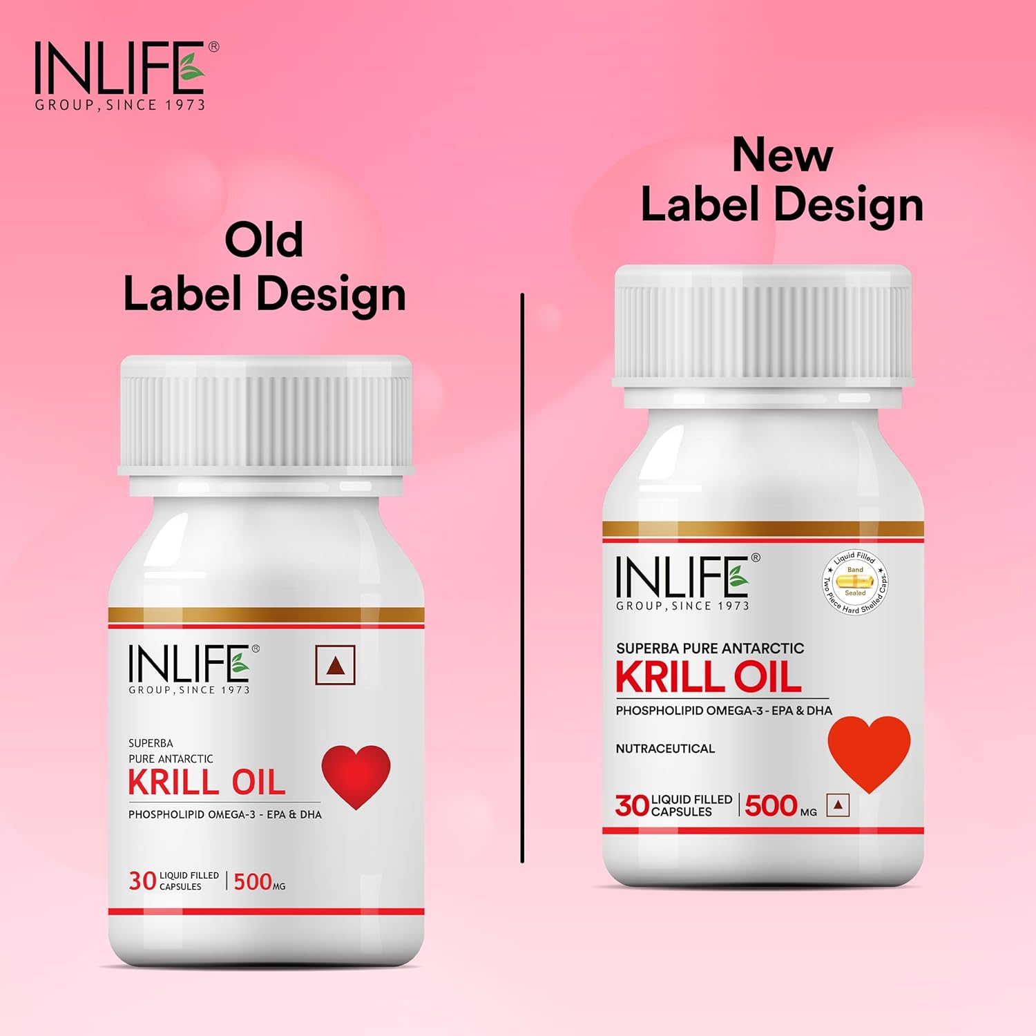 Krill Oil Supplement with Phospholipid Omega 3 and Astaxanthin - 500mg, 30 Capsules for Heart Health