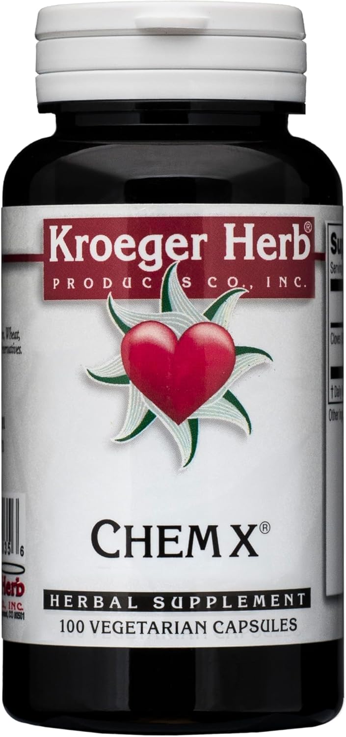 Kroeger Herb Chem X Daily Advanced Detox & Cleansing Formula - Supports Healthy Liver with Red Clover, Yellow Dock, Paprika - Non-GMO, Gluten Free - Made in USA